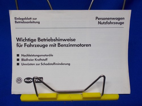 075) VW Volksawagen Wichtige Betriebshinweise für Fahrzeuge mit Benzinmotoren
