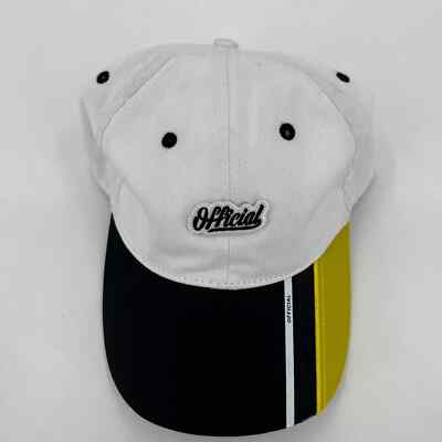 Official Strapback Hat Men's One Size White Racing Cap Adjustable Skate Y2K