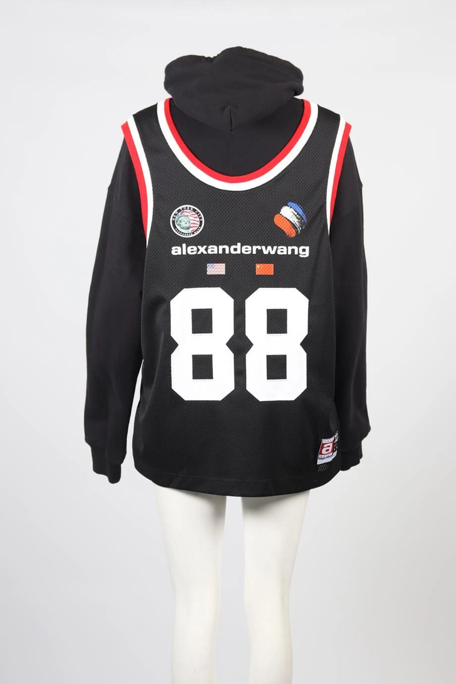 FELPA CON CAPPUCCIO ALEXANDER WANG MISTO COTONE GRANDE