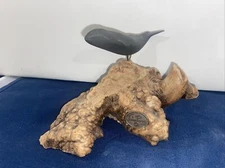 John Perry Gray  whale on burlwood sculpture 4”tall