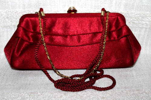 Kate Landry Crimson Red Wedding, Evening Clutch/Crossbody/Handbag Purse Nice! - Picture 4 of 16