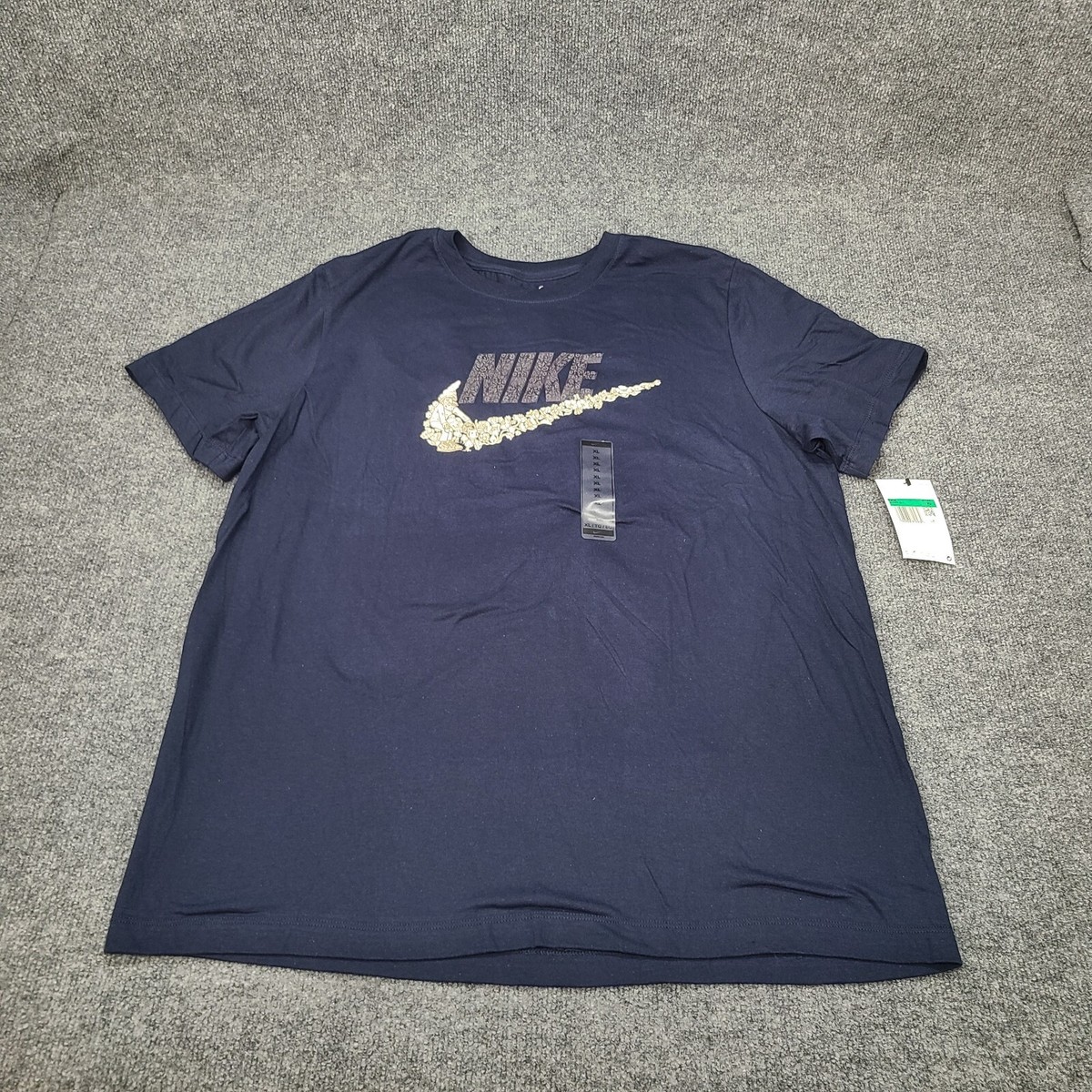 Nike Shirt Mens Extra Large Blue Navy Floral Gnome Graphic Cotton