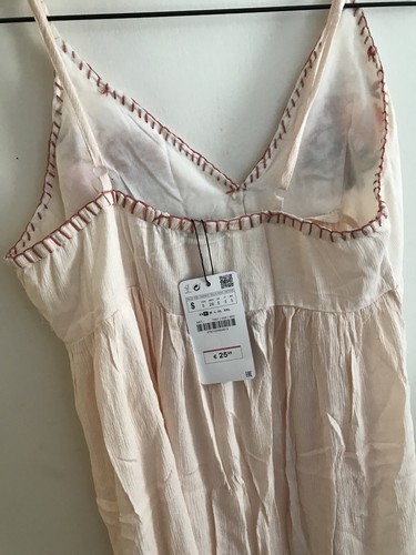 Women Lady Sleeveless Strap Maxi Beach Summer Peach Pink embroidery dress - Bild 8 von 10