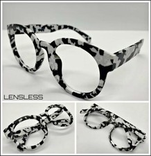 CLASSIC VINTAGE Funky RETRO Style Round Lensless Eye Glasses Frame Only NO Lens