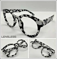 CLASSIC VINTAGE Funky RETRO Style Round Lensless Eye Glasses Frame Only NO Lens