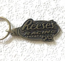 Vintage Keychain REESE’S RACING #29 Key Ring Brass Fob NASCAR Kevin Harvick