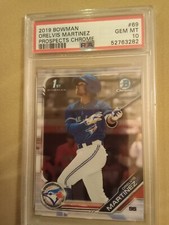 2019 Bowman Chrome Prospects Orelvis Martinez#BCP69 Graded PSA10 Rookie Baseball