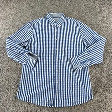 NICK GRAHAM Shirt Mens Extra Large Blue Button Up Stretch Modern Fit Casual