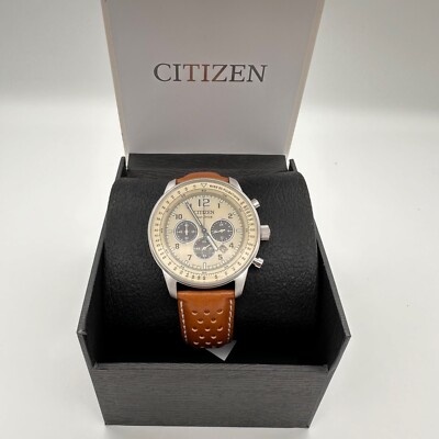 Citizen  CA4500-08X Eco-Drive Weekender, Chrono Stainless Leather Quartz Watch