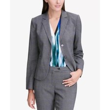 NEW CALVIN KLEIN GRAY CAREER JACKET BLAZER SIZE 16 W WOMEN  129