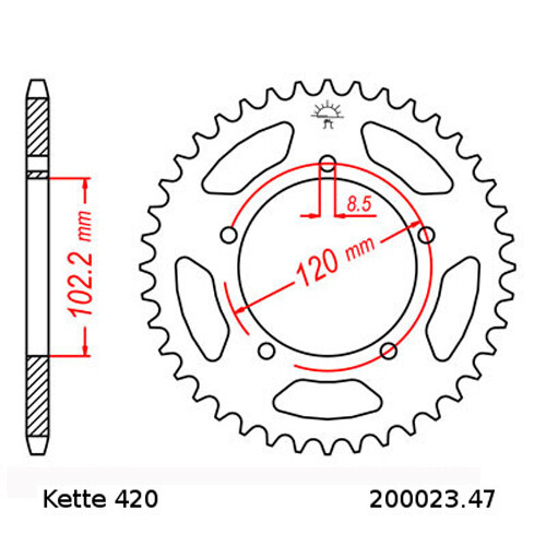 Juego De Cadena Aprilia Touno 50 03-05 Cadena RK 420 MXZ 124 Abierto 11/47 - Bild 3 von 4