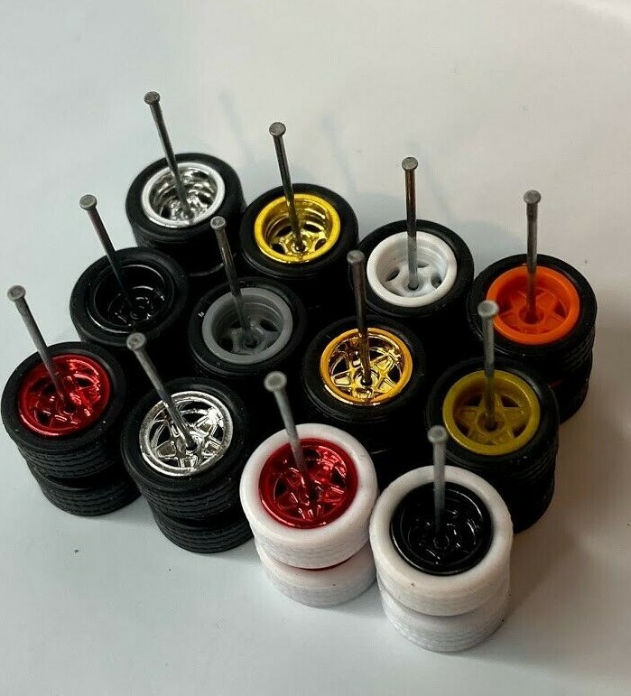 5 spoke Real Riders Classic Wheels and Tires Set for 1/64 Scale