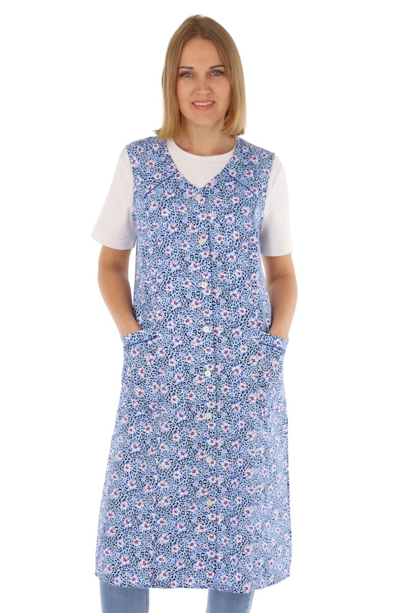 Kittelschürze Vintage Schuerzenfabrik Kochschürze Damen Ohne Arm - Knopfkittel Baumwolle Bunt Oma Schürze Kittel Alt