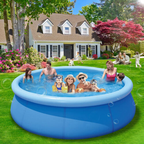 8FT LARGE SWIMMING POOLS INFLATABLE PADDLING POOL OUTDOOR GARDEN FAMILY KIDS UK - Picture 6 of 11