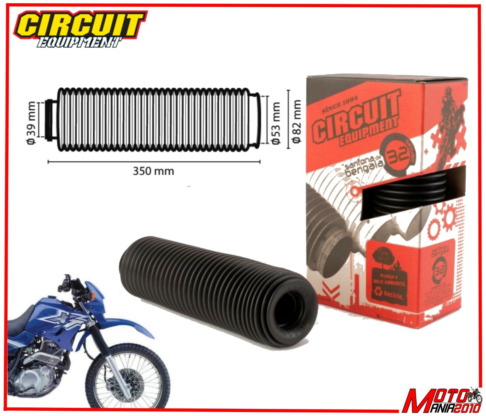 Coppia Soffietti Parapolvere Per Forcelle Moto – Made In Italy, Gomma Gialla, 320mm X 35/55mm - 3