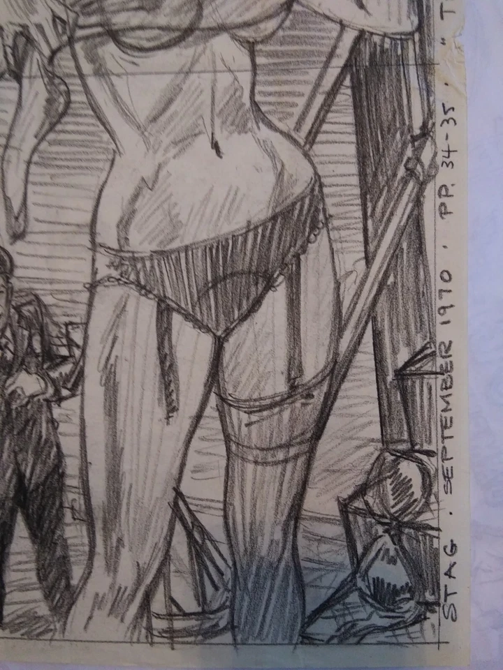 Dibujo original Earl Norem ¡CALIENTE nena en su máxima expresión! Ladrón de ladrones 1 gema 1970 Foto 2 de 4
