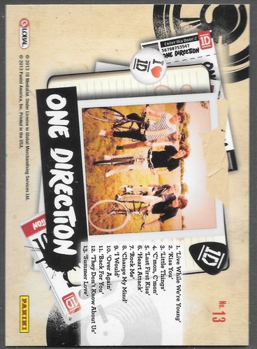 ONE DIRECTION 2013 Panini Single Insert Cards - Choose Complete Your Sets MINT - Picture 161 of 221