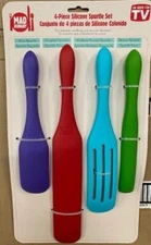 Mad Hungry Silicone 4-Piece Spurtle Kitchen Utensil Set Cooking Spoons Stirring