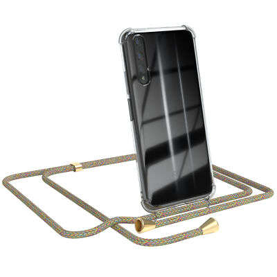 Huawei Nova 5T / Honor 20 Hülle mit Kette Band Handy Case Seil zum Umhängen Bunt