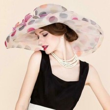 New Women's Kentucky Derby Church Wedding Noble Dress hat organza feather hat DA