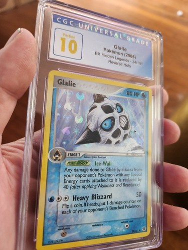 (POP 1) CGC 10 UNBERÜHRTE Pokemon Glalie Reverse Holo 34/101 EX versteckte Legenden