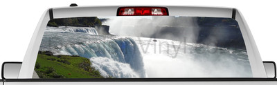 Rear window graphic view thru decal sticker, niagara falls, pickup truck SUV