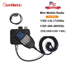 Anysecu WP-9900 Mini UHF VHF Mobile Radio 25W 200 Channels 136-174MHz 400-480MHz
