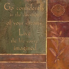Ceramic Tile Mural Kitchen Backsplash -Go Confidently - Inspiration Affirmation