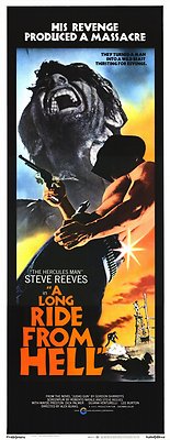 A LONG RIDE FROM HELL Movie POSTER 14x36 Insert Steve Reeves Wayde Preston Guido