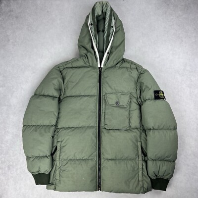 Stone Island Naslan Watro Down-TC Puffer Jacket Green Coat Large 3168  UK - Main Image