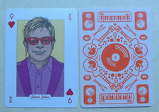 Elton John-Music Genius Playing Card-Artist Rik Lee-Linen Swap Playing Card