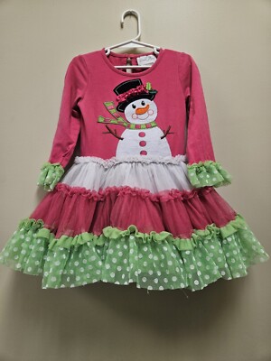 Emily Rose Christmas Dress Girls Size 4 Colorful Long Sleeve | eBay