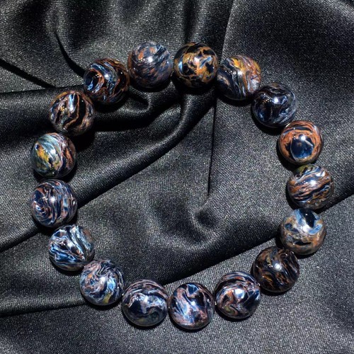 Brazalete de cuentas redondas de piedras preciosas naturales Pietersita Namibia de 12 mm Sudáfrica - Imagen 3 de 9