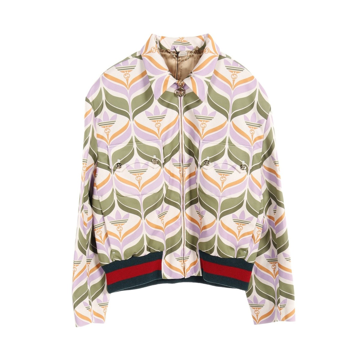 jacket】GUCCI × adidas Trefoil track jacket all over pattern
