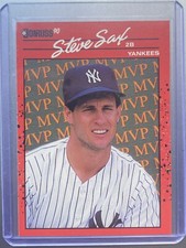 1990 Donruss MVP's #BC22 Steve Sax New York Yankees ERROR No Dot After Inc NM/MT