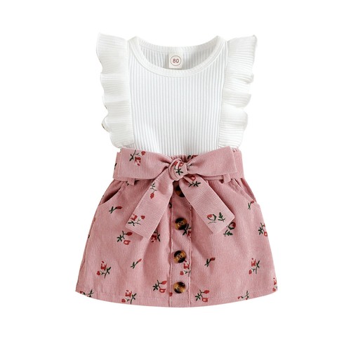 Toddler Girls Outfits Clothes Casual Party T-shirt Tops+Skirts Shorts Dress Set - Picture 9 of 11