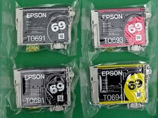 4 Genuine EPSON Printer 69 Ink NX400 NX415 NX510 NX515 Workforce 600 610 615 500