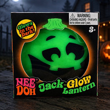 Nee Doh Jack-Glow Lantern Glow-in-the-Dark Gel Squeeze Ball Green/Black