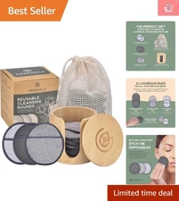 Sustainable Makeup Remover Pads - 12 Bamboo & Charcoal Rounds with Laundry Bag