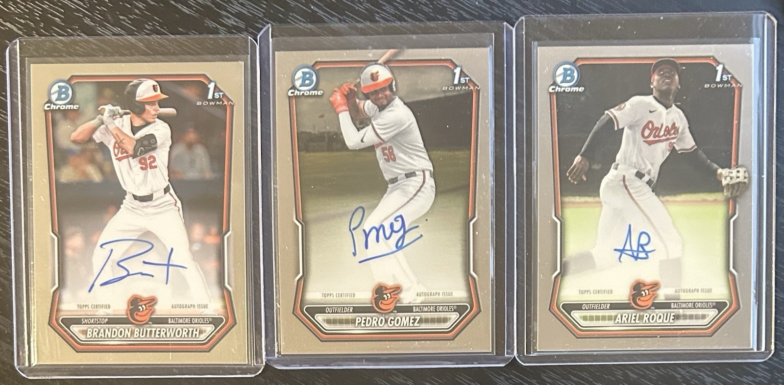 2026 Bowman Chrome Orioles Base Auto Lot Pedro Gomez Ariel Roque Butterworth