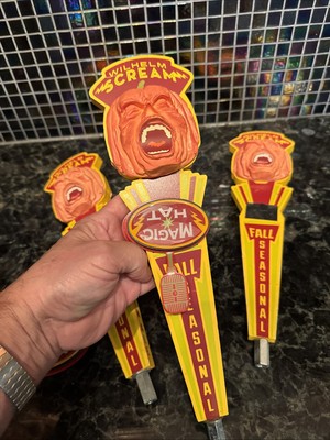 LOT OF 3 Magic Hat Wilhelm Scream Fall Seasonal Beer Tap Handles MAN CAVE SPECIA