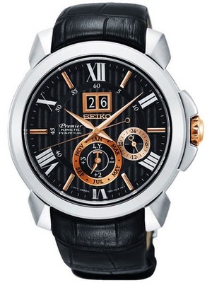 [B1Y] Seiko Premier Kinetic Mens Perpetual Wristwatch SNP149P2 [r8s]