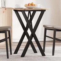 Esstisch X-Gestell 50X50X75 Cm Massivholz Kiefer Und Gusseisen