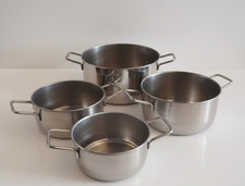 Set 4 Pentole Casseruole Acciaio Inox  Made in Italy 14-22cm Salvaspazio