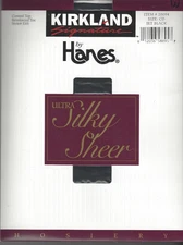 KIRKLAND BY HANES ~ CONTROL TOP ULTRA SILKY SHEER ~BLACK~ SIZE: CD ~ W
