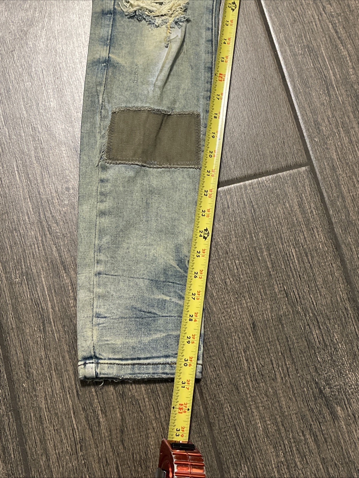 Vintage THRT Patchwork Distressed Denim Jeans Siz… - image 13