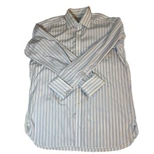 Turnbull  Asser Men  s Size 16 41cm Blue Purple Striped French Cuff Dress Shirt