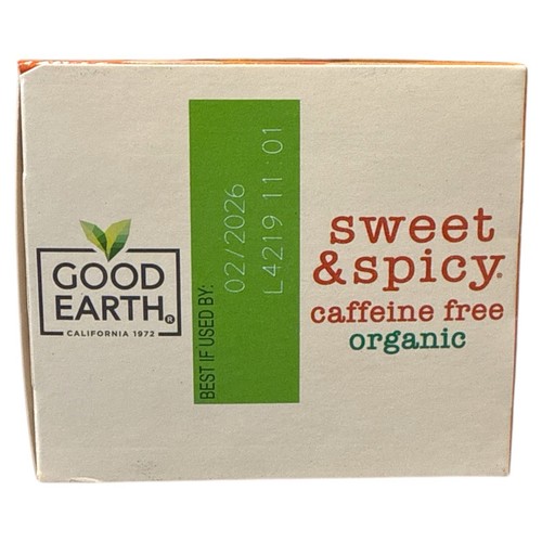Good Earth Organic Sweet and Spicy Caffeine Free Tea Herbal 18 Tea Bags, 2 Pack - Picture 5 of 5