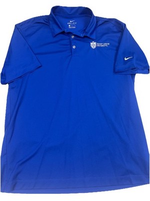 Men s St. Louis University Nike Dri-fit Polo Blue Size Large Billikens