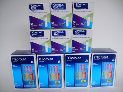 300 Contour Plus Test Strips & Microlet Lancet w/Next Day Shipping 2027-04 To 07